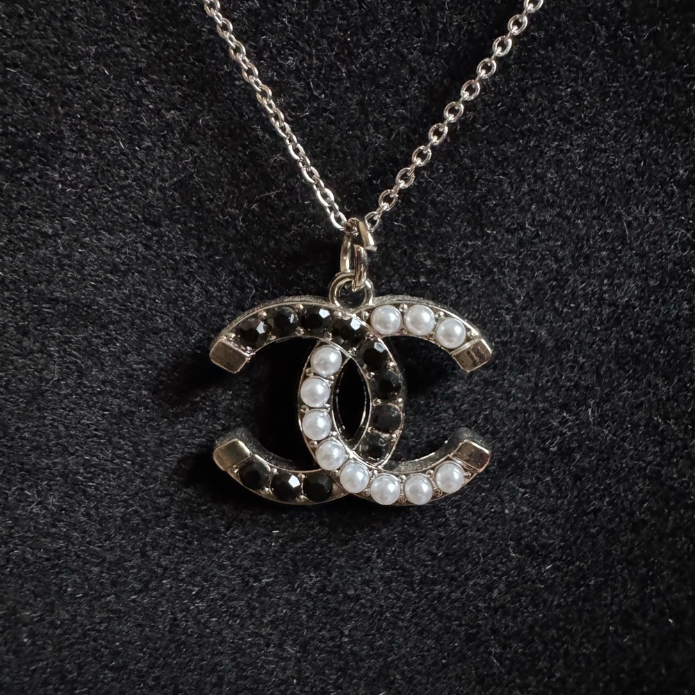 Black and White Stamped Pendant